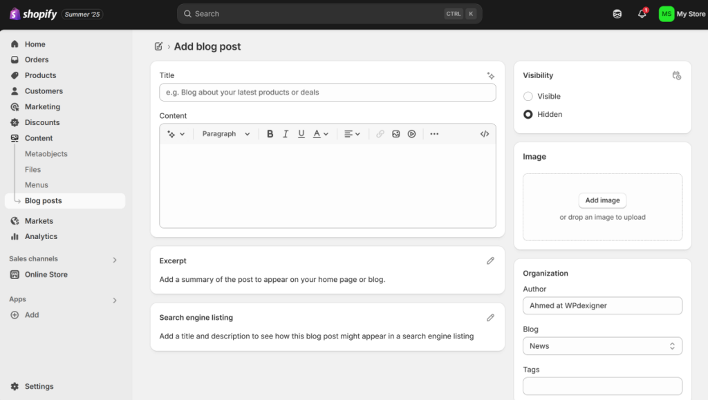 blogging-in-Shopify